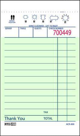 Guest Check Bond,1 Part,green,pk100 (1 U