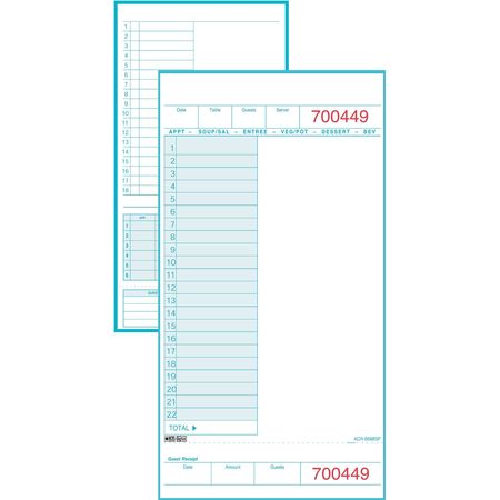 Guest Check Board,1 Part,blue,pk8 (1 Uni