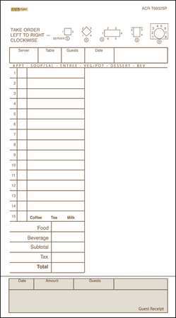 Guest Check Board,1 Part,tan,pk4 (1 Unit