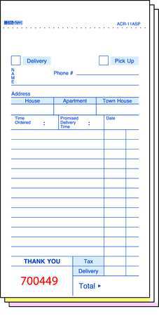 No Carbon Deliver Form,3 Part,pk100 (1 U