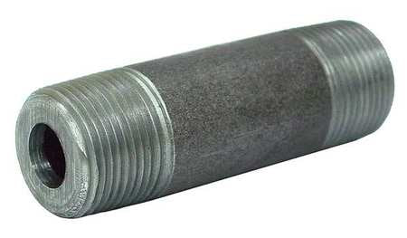 Black Pipe Nipple,threaded,1/2x1-1/2 In