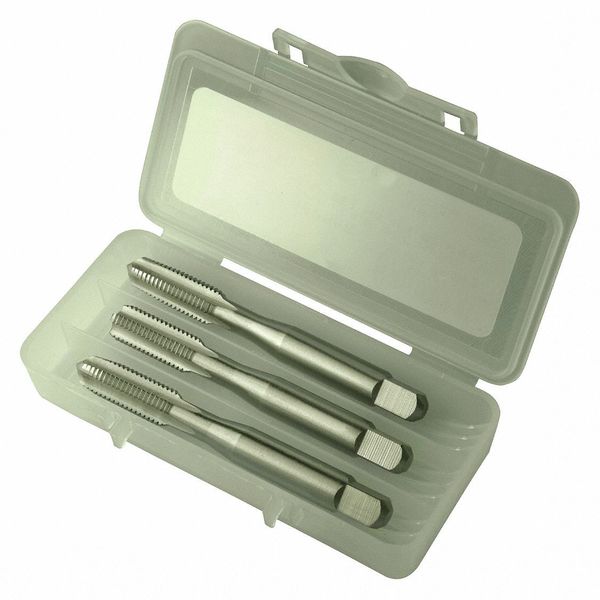 3pc HSS Taper, Plug & Bottoming Hand Tap Set HTGP Greenfield Threading Bright 4-Flute GH4 1-8UNC