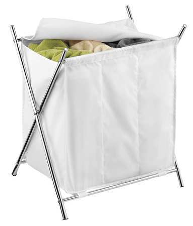 Folding Hamper W/cover, 3-compartment (1