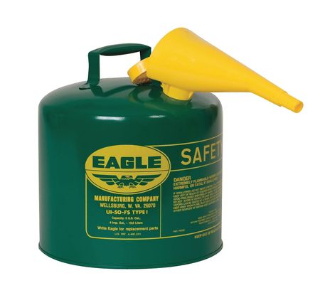 Type I Safety Can,5 Gal.,green,13-1/2" H