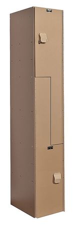 Wrdrb Z Lockr,solid,1 Wide, 2 Tier,taupe