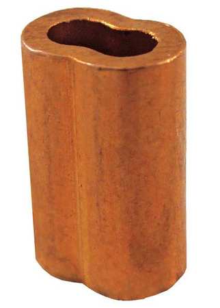 Wire Rope Oval Sleeve,5/32 In,122 Copper