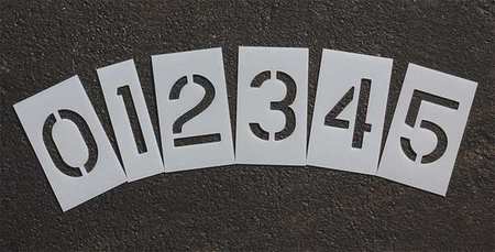 Pavement Stencil,8 In,number Kit,1/16 (1