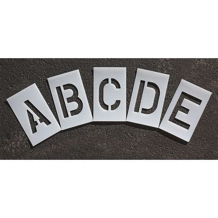 Pavement Stencil,2 In,alphabet Kit,1/8 (