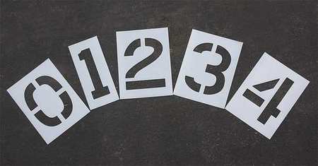 Pavement Stencil,12 In,number Kit,1/16 (