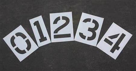 Pavement Stencil,12 In,number Kit,1/8 (1