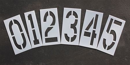 Pavement Stencil,18 In,number Kit,1/16 (