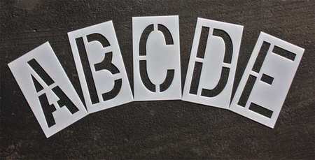 Pavement Stencil,18 In,alphabet Kit,1/16