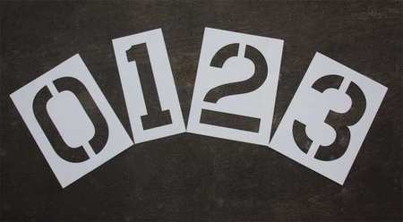 Pavement Stencil,24 In,number Kit,1/8 (1