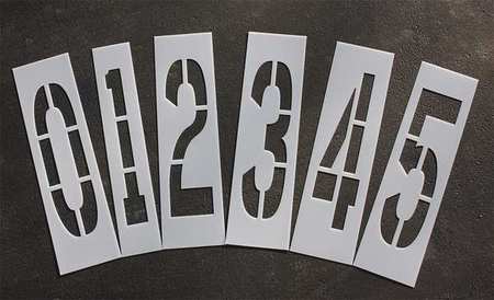 Pavement Stencil,36 In,number Kit,1/16 (