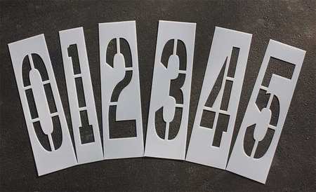 Pavement Stencil,36 In,number Kit,1/8 (1