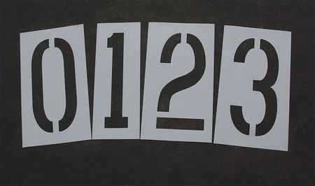 Pavement Stencil,36 In,number Kit,1/16 (