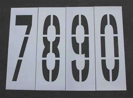 Pavement Stencil,48 In,number Kit,1/16 (