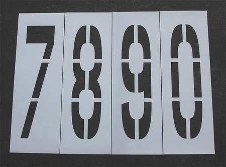 Pavement Stencil,48 In,number Kit,1/8 (1