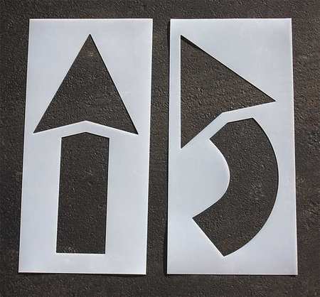 Pavement Stencil,42 In,arrow Kit,1/16 (1