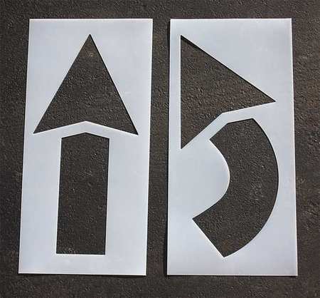 Pavement Stencil,42 In,arrow Kit,1/8 (1