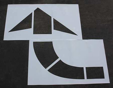 Pavement Stencil,mutcd Curved Arrow,1/16