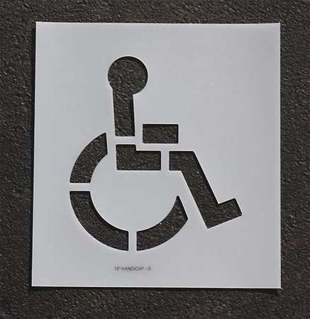 Pavement Stencil,15 In,handicap,1/16 (1