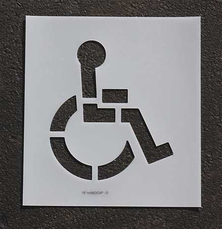 Pavement Stencil,15 In,handicap,1/8 (1 U