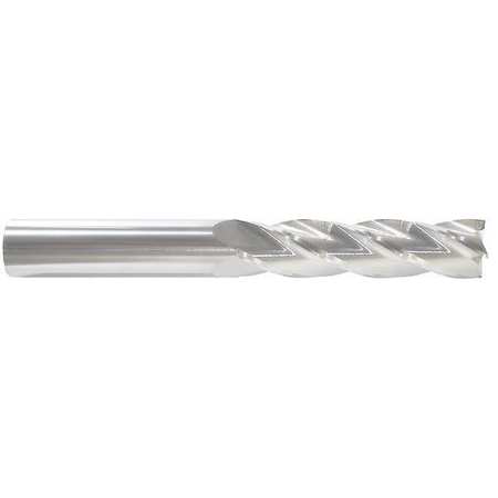 End Mill, 1" Dia, 3" Cut, Carbide, 4 Flt