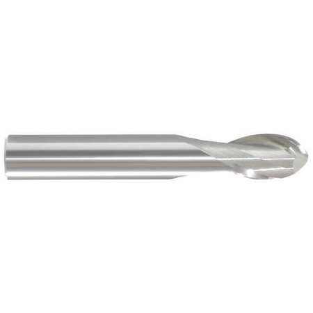 Ball End Mill, 2fl 1/32", Stub, Bright (