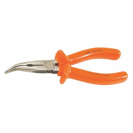 Bent Needle Nose Plier,6-1/4" L,serrated