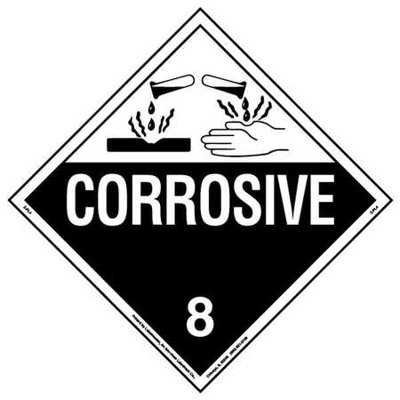 Placard,10-3/4inx10-3/4in,corrosive,pk10