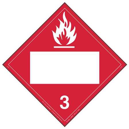 Placard,10-3/4in H,flammable Liquid,pk10