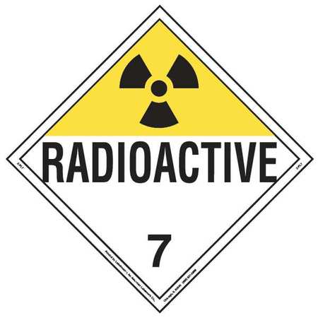 Placard,10-3/4in H,radioactive,pk10 (1 U