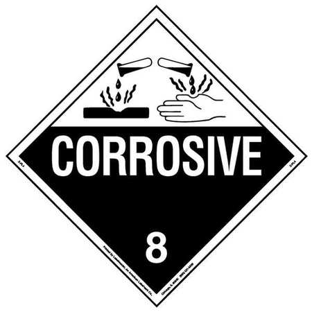 Placard,10-3/4inx10-3/4in,corrosive (1 U