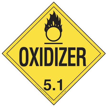 Placard,10-3/4inx10-3/4in,oxidizer (1 Un