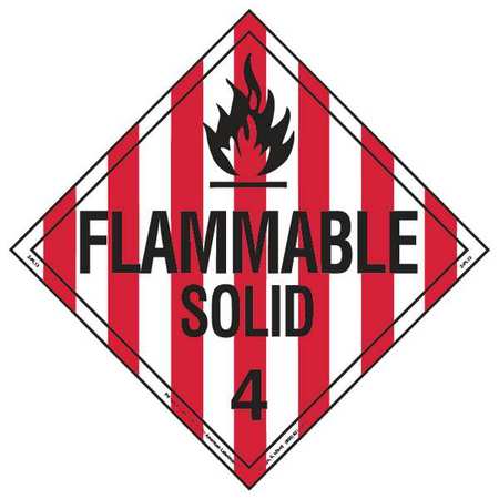 Placard,10-3/4in H,flammable Solid,pk10