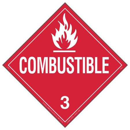 Placard,10-3/4in H,combustible,pk10 (1 U