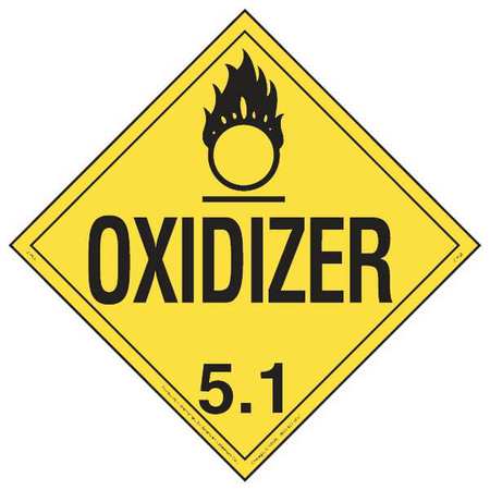 Placard,10-3/4inx10-3/4in,oxidizer,pk10