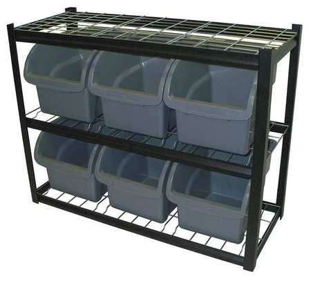 Bin Shelving,33" Overall H,6 Bins,gray (