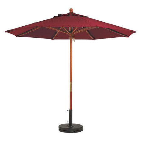 Wood Umbrella,9 Ft,1-1/2" Pole,burgundy