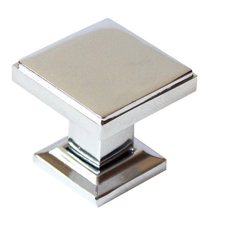 Modern Sq Cabinet Knob Chrome 1-1/8" (1