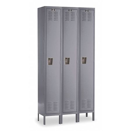 Wardrobe Locker,lvrd,3 Wide, 1 Tier,gray