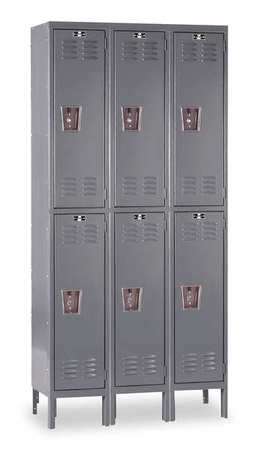 Wardrobe Locker,lvrd,3 Wide, 2 Tier,gray