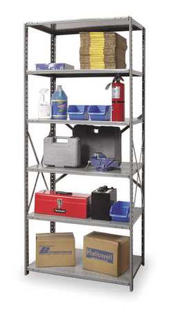 Metal Shelving,open,starter,87"h,6 Shelf