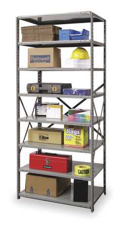 Metal Shelving,open,starter,87"h,8 Shelf